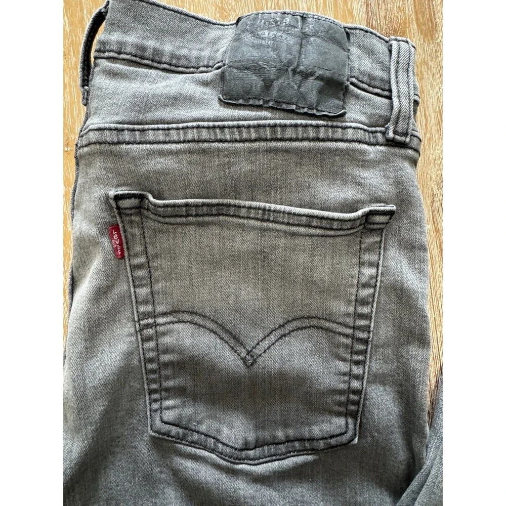 Levis 510 Skinny Jeans Mens 32x34 Gray Charcoal Stretch Denim Pants 05510-0978